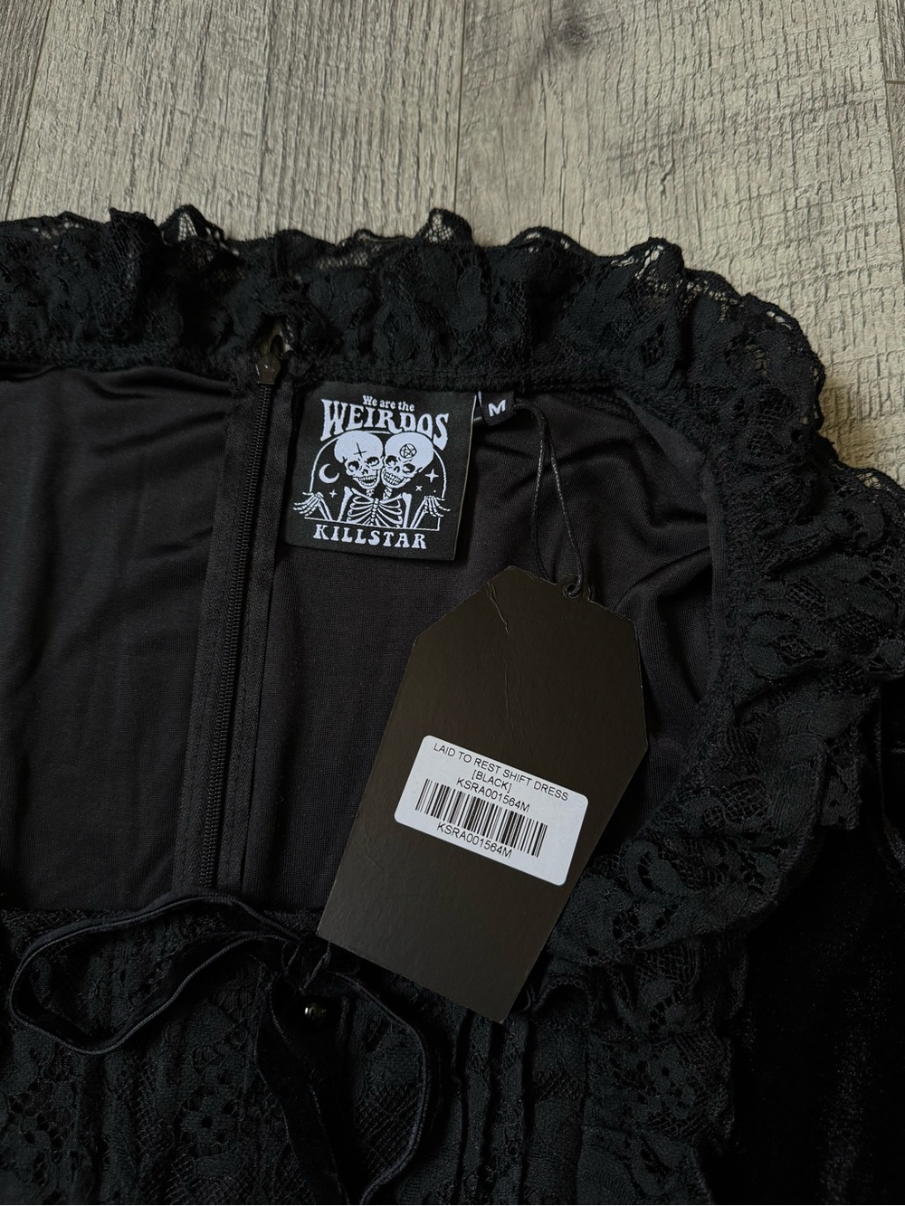 Killstar: Laid To Rest Black Velvet Dress Bell Sleeve Fit & Flare Size M - Picture 5 of 9
